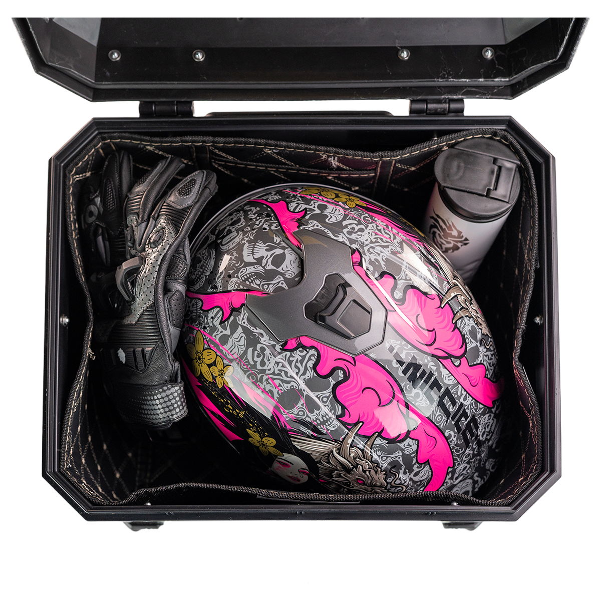 MALETERO TOP CASE CARBON CON RESPALDO 45 L Accesorios KOV + de motociclista