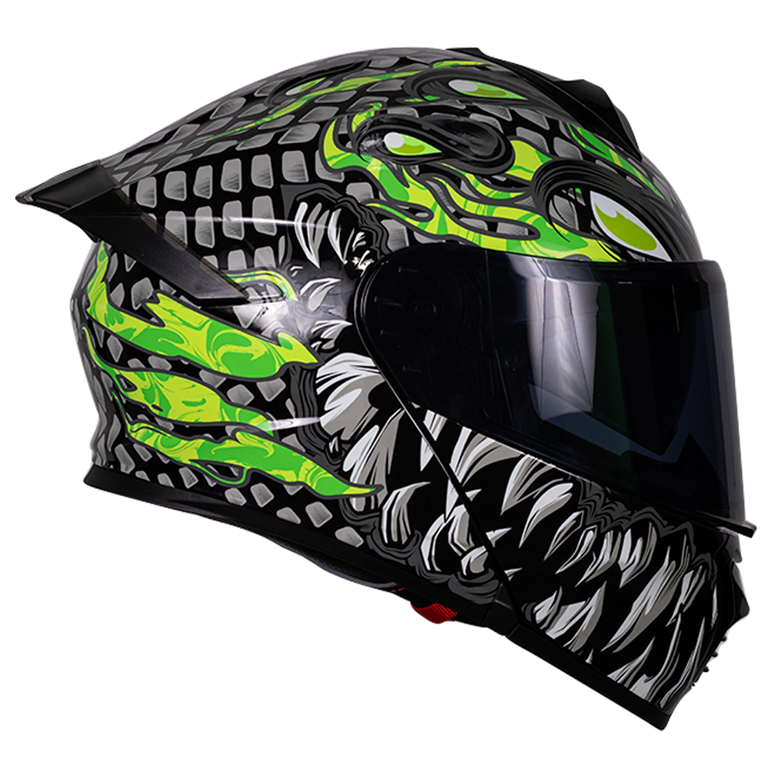 CASCO THUNDER TOXIC ESCAMAS (Fluorescente) Cascos KOV + de motociclista