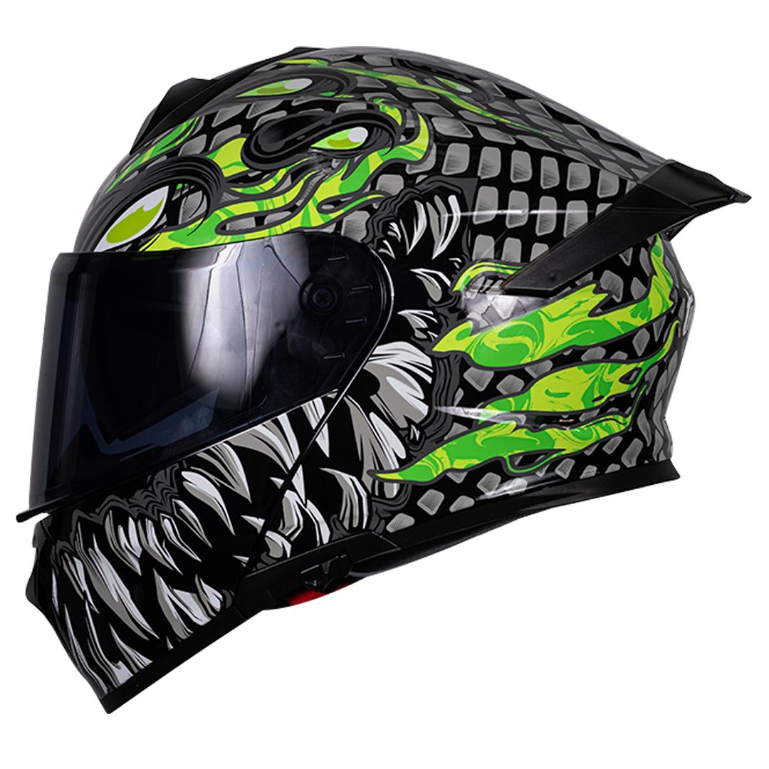 CASCO THUNDER TOXIC ESCAMAS (Fluorescente) Cascos KOV + de motociclista