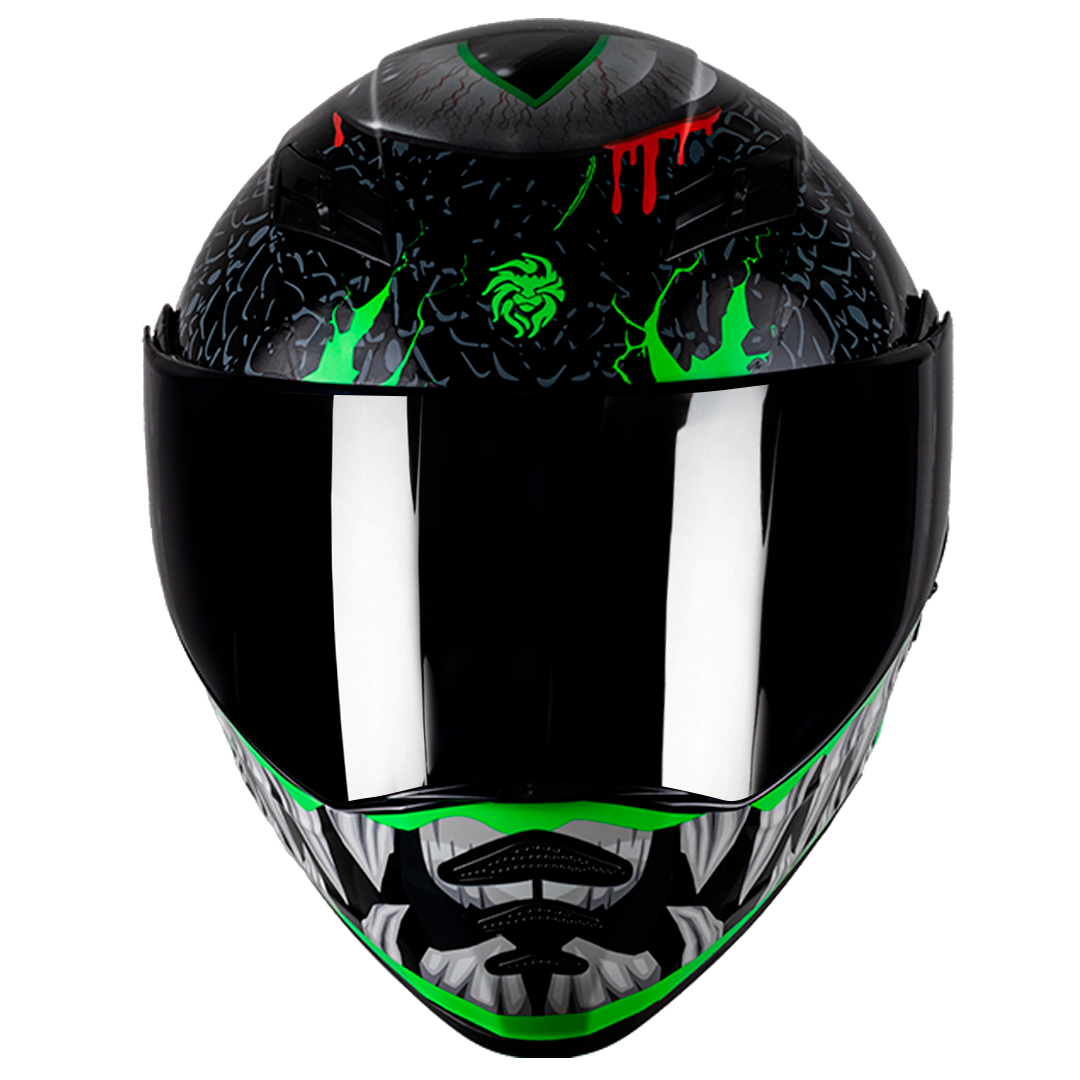 CASCO ESTELAR TROLL NEGRO (Fluorescente + luz led) Cascos KOV + de motociclista