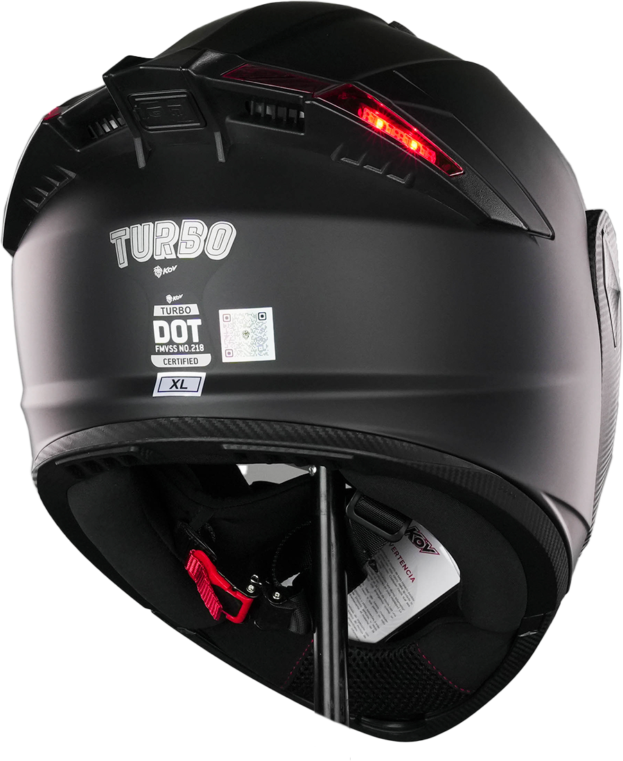 CASCO TURBO NEGRO MATE (LUZ LED) Cascos KOV + de motociclista