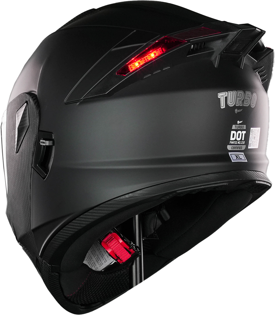CASCO TURBO NEGRO MATE (LUZ LED) Cascos KOV + de motociclista
