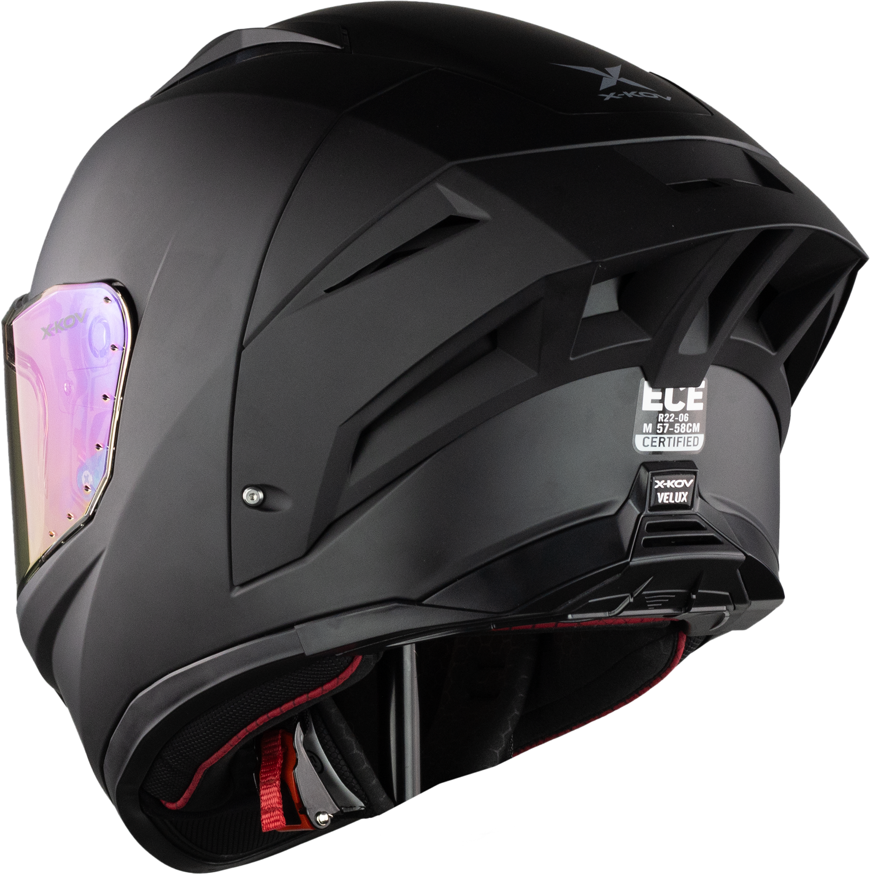 CASCO VELUX NEGRO MATE Cascos X-KOV + de motociclista