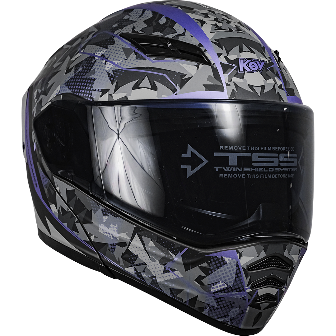 NÉBULA WRAP MORADO Cascos KOV + de motociclista