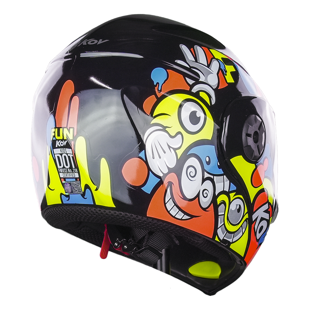 CASCO PARA NIÑO FUN AMARILLO- NARANJA Cascos KOV + de motociclista