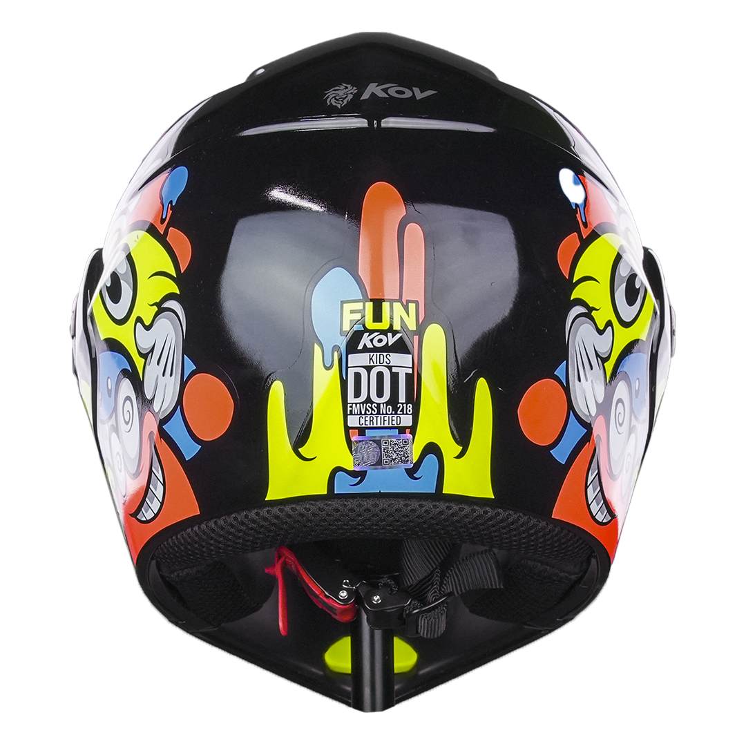 CASCO PARA NIÑO FUN AMARILLO- NARANJA Cascos KOV + de motociclista