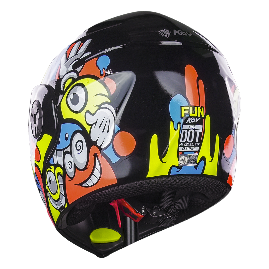 CASCO PARA NIÑO FUN AMARILLO- NARANJA Cascos KOV + de motociclista