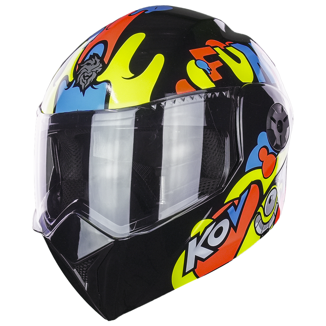 CASCO PARA NIÑO FUN AMARILLO- NARANJA Cascos KOV + de motociclista