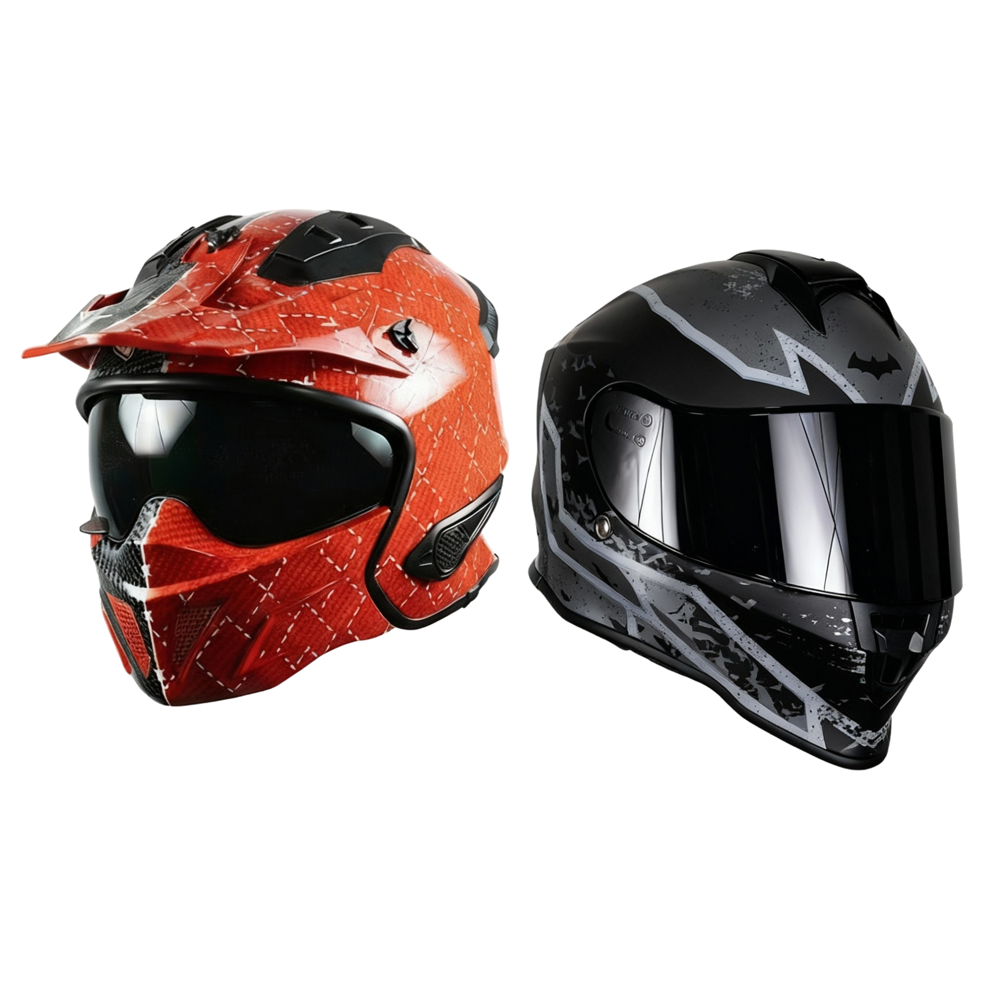 KIT DUO ECE: BATMAN GRIS & QUINN Kit KOV + de motociclista