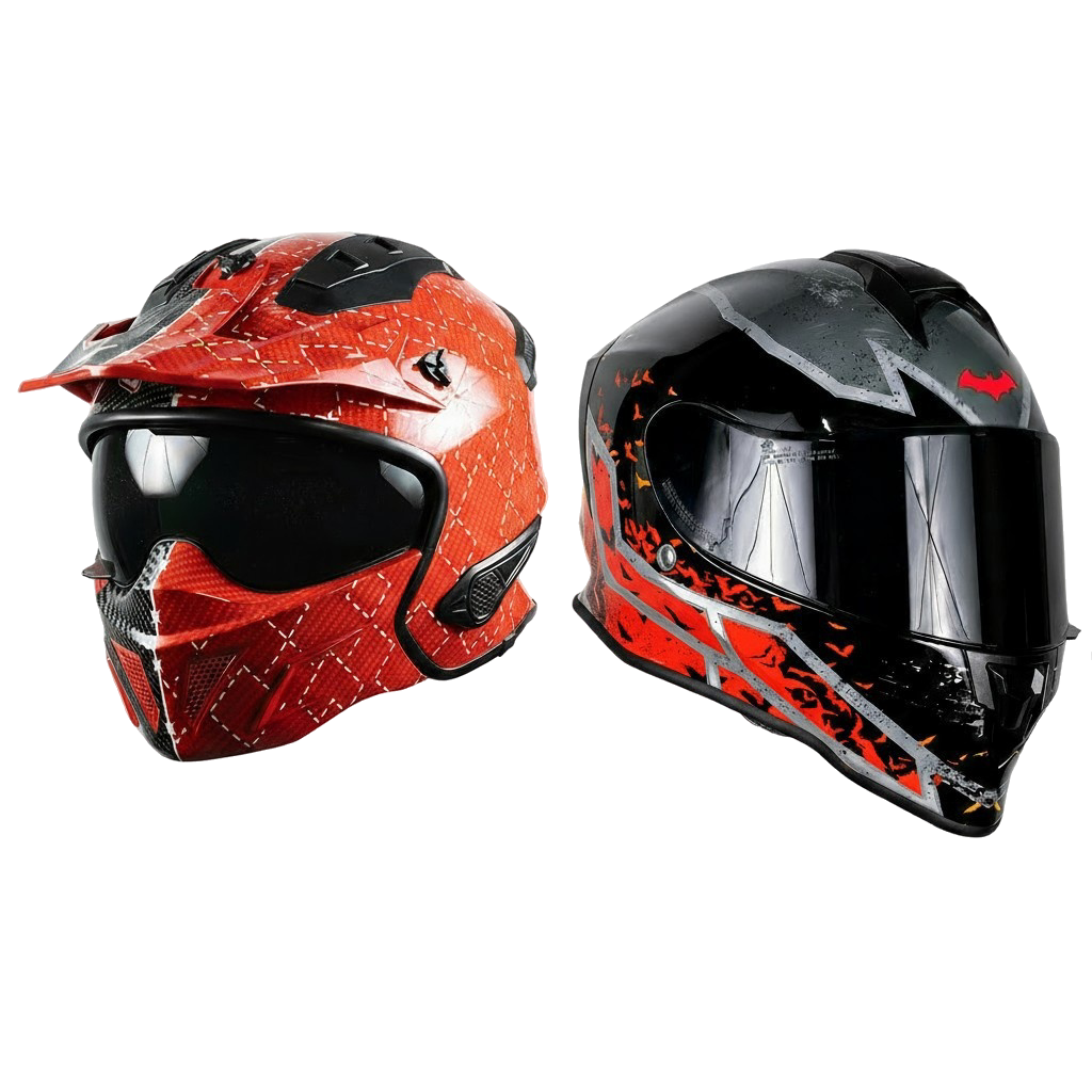 KIT DUO ECE: BATMAN ROJO & QUINN Kit KOV + de motociclista